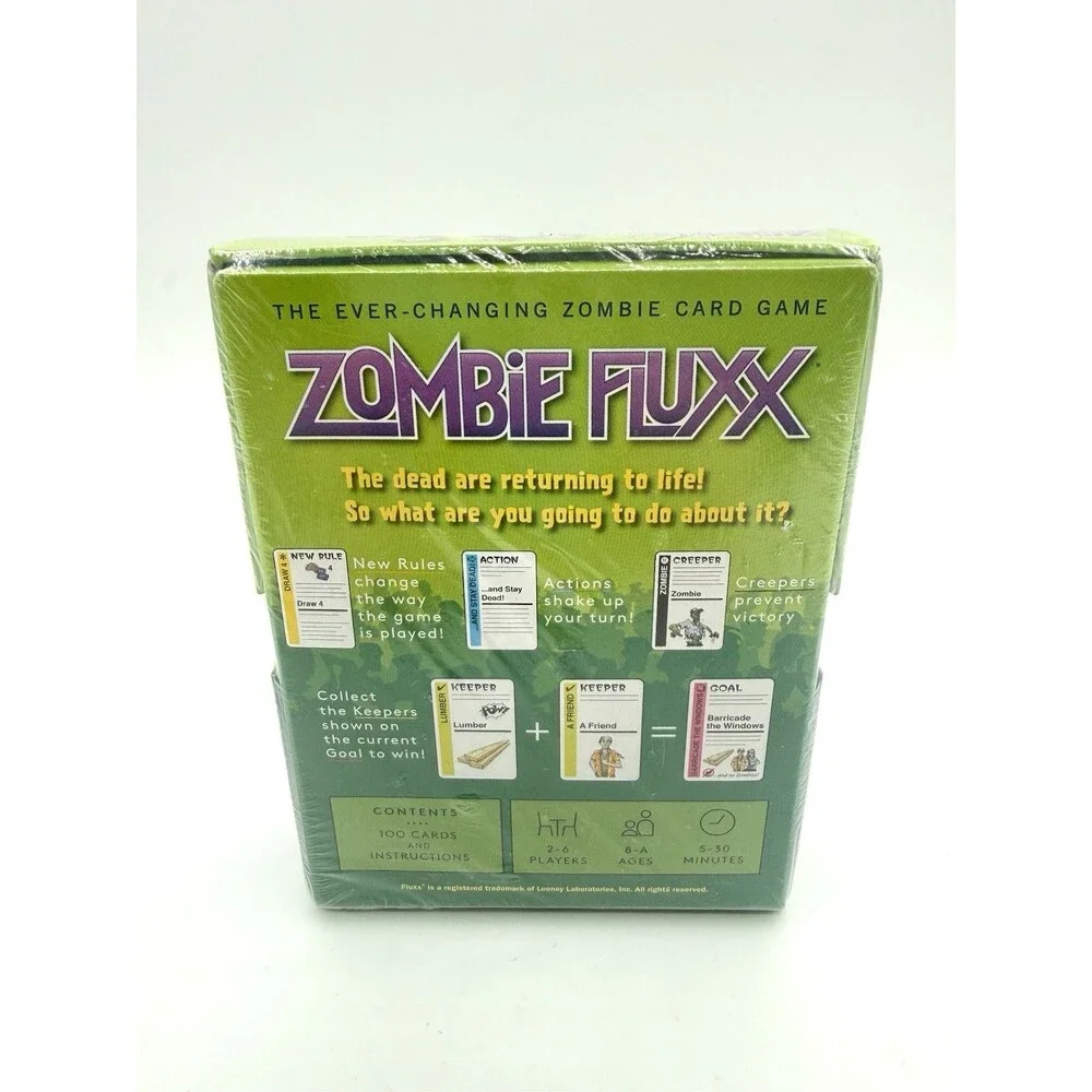 Zombie Fluxx Card Game From Looney Labs The‎ Ever-Changing Zombie Card Game NEW